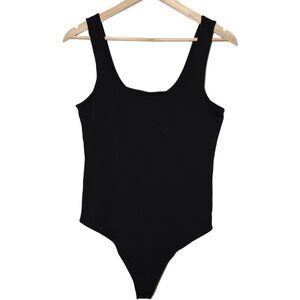 Womens Abercrombie & Fitch Soft A&F Black Sleeveless Square Neck Bodysuit Size L